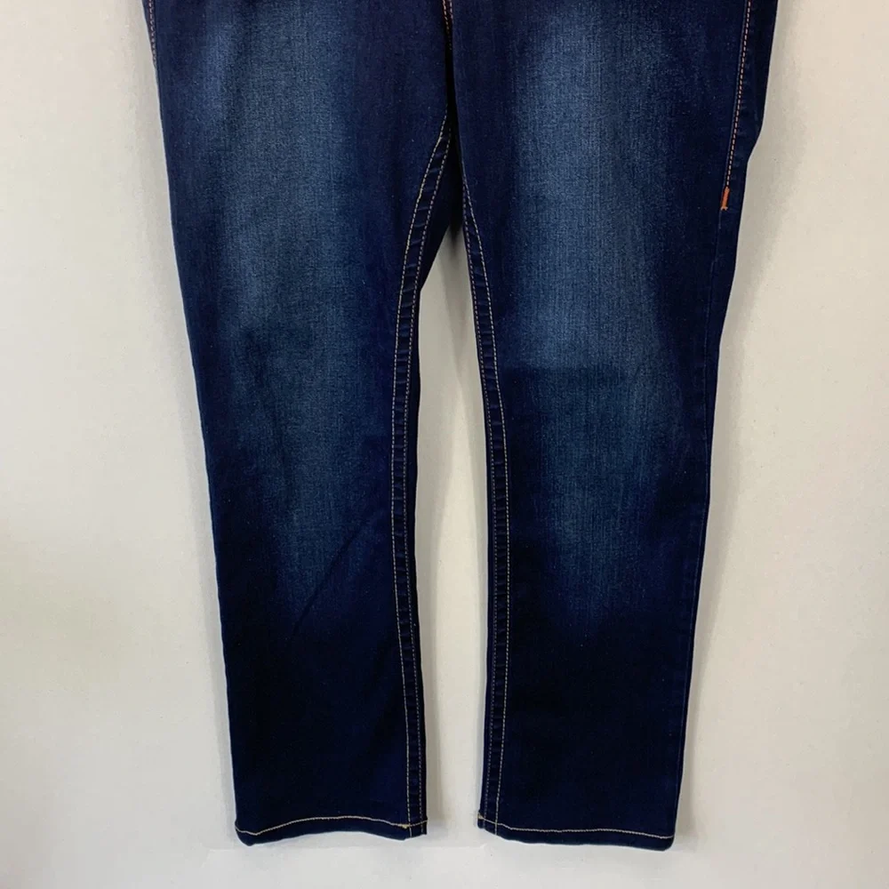 True Religion Women’s 33 Billie Mid Rise Straight Leg Blue Minimal Denim‎ Jeans - Picture 4 of 13